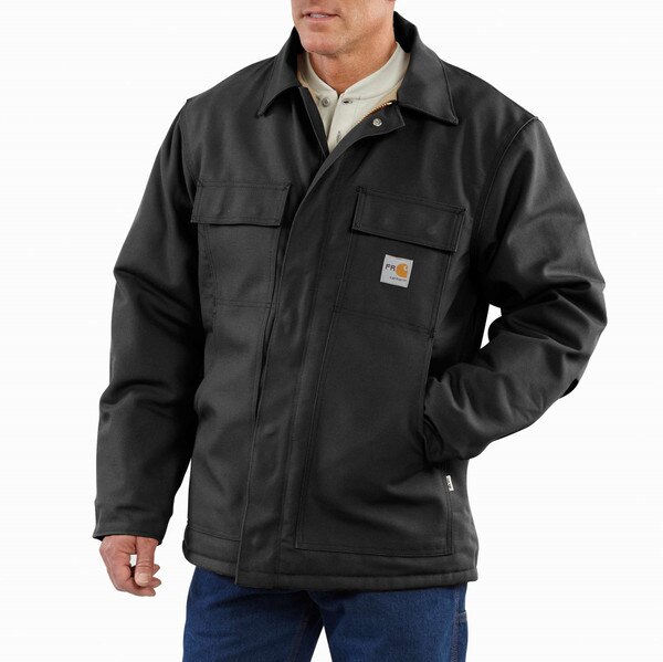 Carhartt FR Duck Traditional Quilt-Lined Coat in black